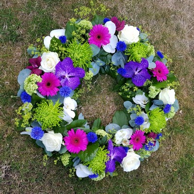 Orchid funeral wreath