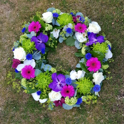 Orchid funeral wreath