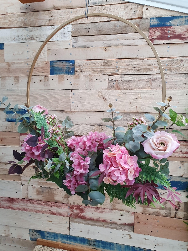 Floral Hoop with Artificial flowers