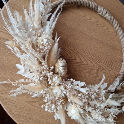 Neutral Dried Flower Rope Wreath