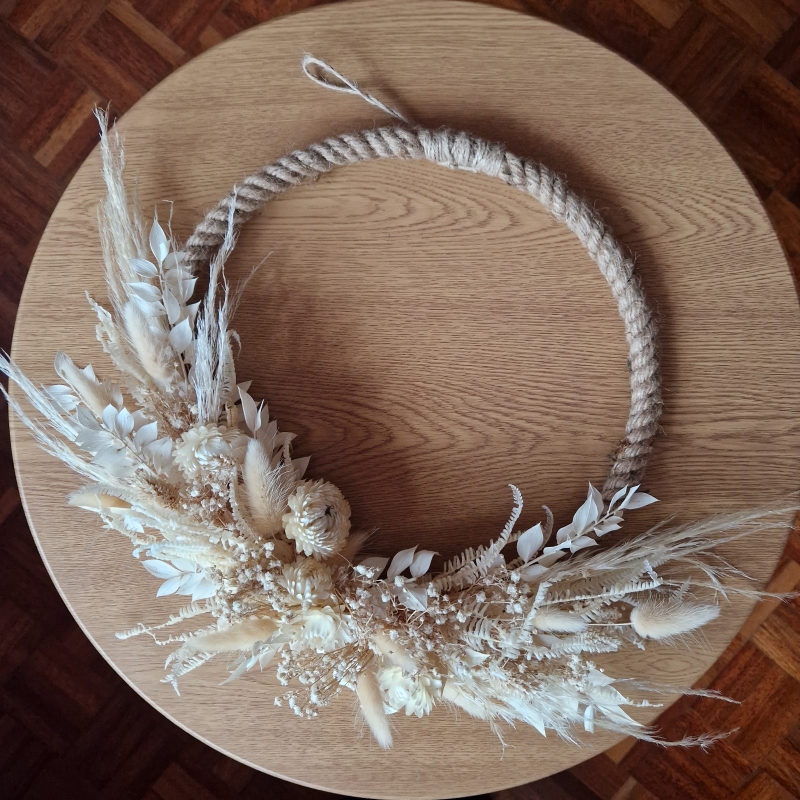 Neutral Dried Flower Rope Wreath
