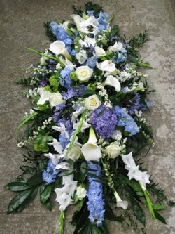 Luxury Blue Coffin Spray