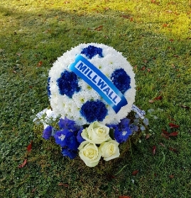 football shaped funeral tribute