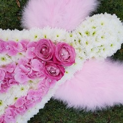 Angel funeral flower tribute