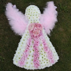 Angel funeral flower tribute