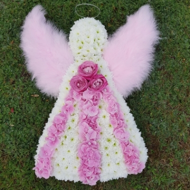 Angel funeral flower tribute