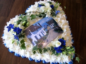 Memorial photo heart tribute