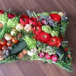 vegetable and floral pillow