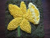 daffodil shaped funeral tribute