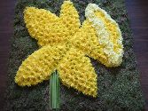 daffodil shaped funeral tribute