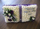open book funeral flower tribute