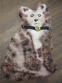 tabby cat shaped funeral tribute