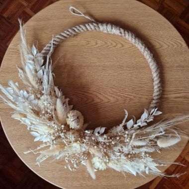 Neutral Dried Flower Rope Wreath