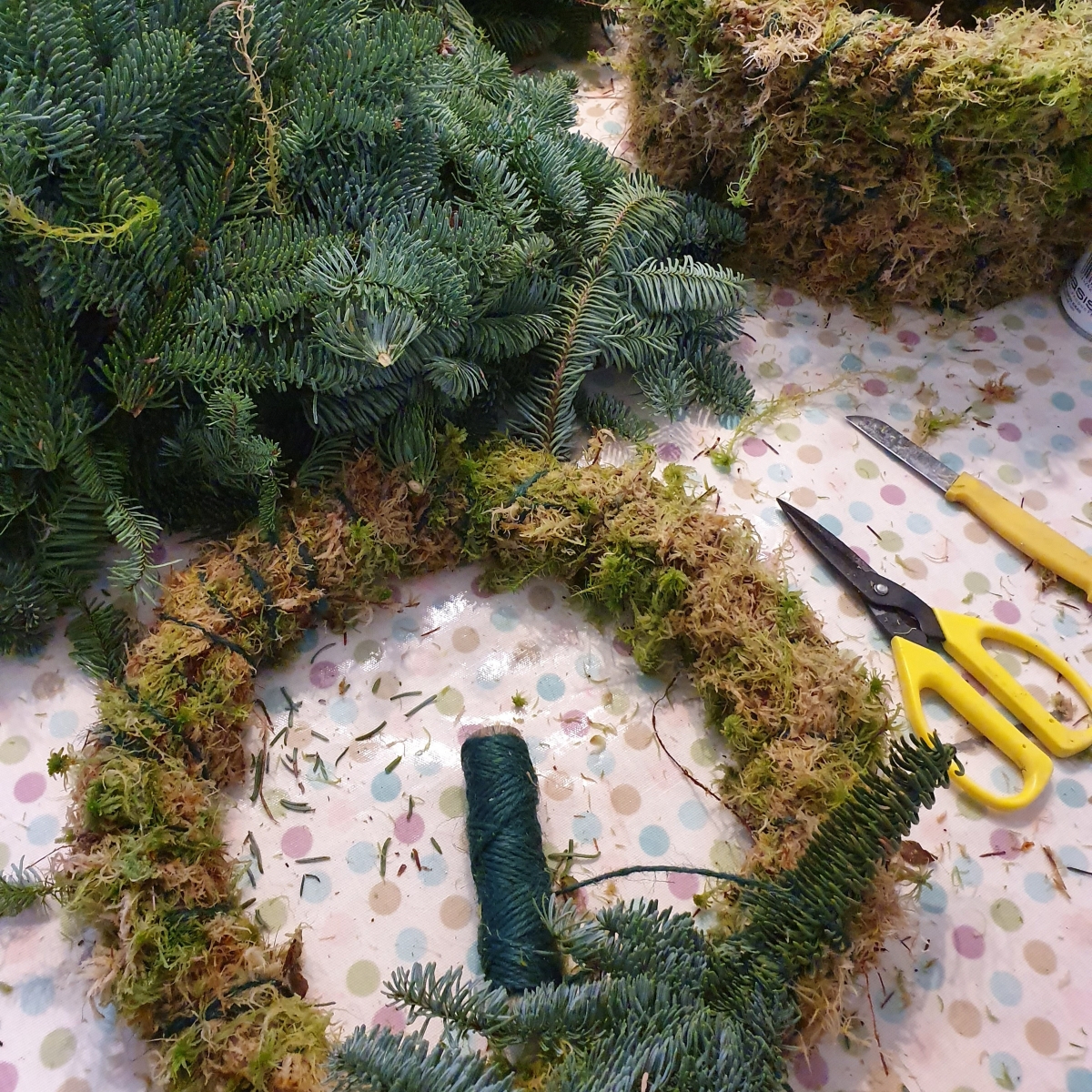 Luxury flower and foliage Christmas Wreath making workshop