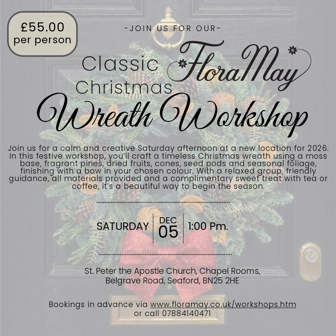 5th Dec 1pm St.Peters Church Seaford Christmas Wreath Workshop