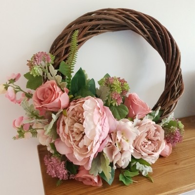 Luxury faux flower summer door wreath