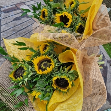 Sunflower bouquet, Late summer bouquet, Yellow bouquet