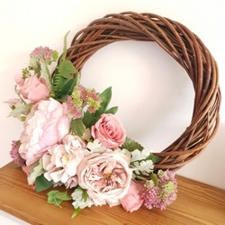 Luxury faux flower summer door wreath