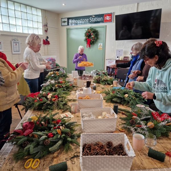 Christmas door wreath workshop