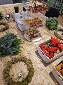 Christmas Wreath making workshop, Bishopstone station, handmade door wreath