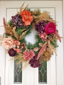 Warm Winter Faux Door Wreath